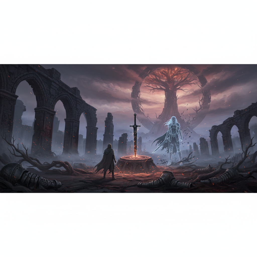 Elden Ring: Die Dunkelklinge Tiche Asche finden und nutzen — illustration